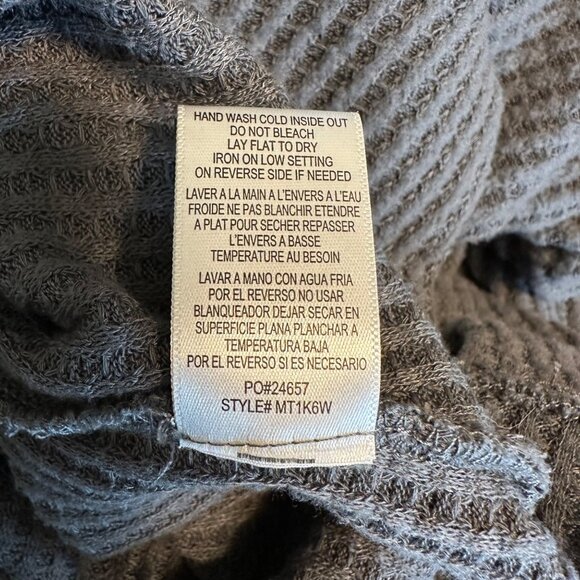 Bobeau Womens Gray Half-Zip Waffle Knit Pullover Top Size L - Picture 7 of 9